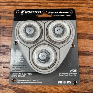 NORELCO Reflex Action Replacement Heads HQ5 Razor New Old Stock Discontinued